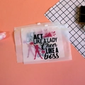Borsa porta ciglia in EVA rosa opaco con stampa Act Like A Lady Cheer Like A Boss - Modello 31-Cheer Boss