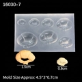 Miniature croissant silicone mold for DIY clay with seven varied size cavities - Style 7