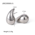Dettagli dimensionali degli orecchini a goccia color argento con altezza di 3,15 cm - Orecchini a Goccia Grandi Argento(JDE2305001-S)