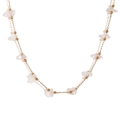 Collier en acier inoxydable plaqué or 18K avec accents de quartz rose délicats - Collier-Or-Cristal Rose