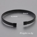 Bracciale elastico in acciaio inossidabile nero 6mm con diametro interno di circa 62mm - 6mm / Nero