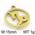 Golden stainless steel Capricorn zodiac pendant for DIY jewelry, size 15mm, weight 1g - Gold Capricorn