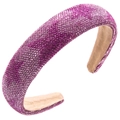 Detailansicht des breiten rosa Haarreifs mit glitzernden Kristallen und Polsterung - Rosa & Rose