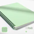 Quaderno A5 verde con copertina satinata e rilegatura a spirale metallica coordinata - Copertina Opaca (Confezione da 1) / Verde mela