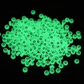 Luminous green 7x4mm round bead with black letter Q for DIY handmade jewelry crafts - Letter Q / Luminous Green