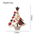 Christmas tree brooch with colorful rhinestones, 4.5cm tall, weighing 9.5g, gold alloy - Colorful Rhinestone Christmas Tree (C361-A)