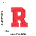 Red embroidered letter R patch with white border, size 5.5x4.6cm for clothing - Letter R / Red