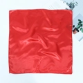 Classic 60cm solid red silk square scarf for professional wear on white background - Red