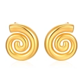 Elegant 18K gold plated stainless steel spiral twisted earrings for women in white background - 18K Gold / Gold