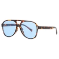 Retro aviator sunglasses with tortoiseshell frames and light blue ocean lenses - Tortoiseshell Frame Blue Lens