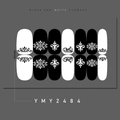 Detailed sheet view of black and white lily flower pattern nail art stickers YMY2484 - Lily Floral Pattern (YMY2484)