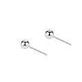 Minimalist S925 sterling silver ball stud earrings with polished round bead finish - S999 Fine Silver (Marked S999) / Glossy Straight 6MM