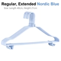 Non-slip seamless clothes hanger in Nordic blue finish, 40cm length and 21cm height - 40CM / Extended Version / Nordic Blue