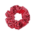 Roter Haarmini mit Paisley-Muster aus Baumwolle und elastischem Gummiband für Damen - Rot
