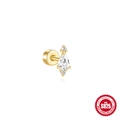 Clou d'oreille en argent S925 doré avec opale en forme de poire et pierres de zircon - Style 8 - Combo Poire Dorée (Unique)
