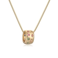 Collier plaqué or 18 carats avec pendentif cylindrique serti de zircons multicolores - Or/Multicolore