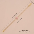 Pink teardrop zircon bracelet with rectangular stones in a gold plated copper finish - Teardrop Pink Zircon Style (4# Teardrop)