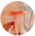 Rosa Geschenkbox mit großer oranger Organzaschleife für Kinder-Haarschmuck - Quasten Haarklammer - Orange (A190-18)