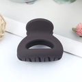 Minimalist dark brown matte hollow hair claw clip for high ponytail styling - Matte Mauve