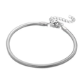 Bracciale a catena serpente minimalista in acciaio argentato con chiusura a moschettone - 3mm / Color Acciaio