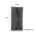 Astuccio pennelli trucco grigio scuro in pelle PU, stile busta capiente, 23,2 x 12,2 cm - Borsa Grigia a 12 Scomparti con Bottone