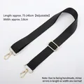 Detail of adjustable 3.8cm wide black nylon strap with golden metal hooks and buckles - Classic Style - Light Gold Hook - 3.8cm