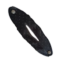 Black mesh hair bun maker with silver sequins and button fastener for elegant styling - Black Starry