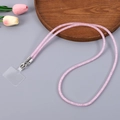 Pink glitter phone lanyard with metal clasps and transparent insert for crossbody wear - Pink