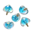 DIY heart-shaped acrylic pendant with blue gradient and iridescent AB color finish - Iridescent Lake Blue Acrylic (10pcs/pack)