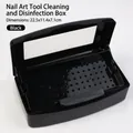 Schwarze Box zur Reinigung von Nagelwerkzeugen mit Innenschale und Sichtfenster, 22.5cm - Hohle Schale / Schwarz