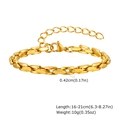 Detail view of a 4.2mm wide gold stainless steel chain bracelet with lobster clasp - Gold