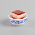 Miniature Dongpo pork food model in blue and white porcelain bowl for creative decoration - Braised Pork / 4cm