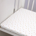 White cotton crib sheet with orange fruit pattern and elastic edges for baby mattress - Orange Pattern / 140*70cm