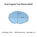 Oval irregular silicone tray mold for resin DIY with size 33.5x23.5cm and 105.3g weight - Oval Irregular Tray Silicone Mold