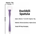Purple silicone duckbill spatula with transparent head and solid ergonomic handle - Duckbill Spatula / Semi-transparent Purple