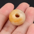 Polierte natürliche orangefarbene Achatperle mit 5mm großem Loch für DIY-Schmuck - Gelbe Jade (18mm Loch 5mm)