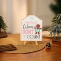 Weihnachts-Lebkuchenmann Holzschild mit Spruch auf goldenem Tischset Deko - Weiß Männlicher Stil