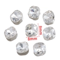 Sparkling clear 8mm square faceted crystal rhinestone gems for DIY nail art and jewelry - Cushion Square (8*8mm)