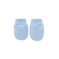 Newborn baby anti-scratch mittens in light blue soft knitted fabric on white background - Light Blue Mittens