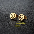 Orecchini a spirale dorati minimalisti in acciaio inossidabile, diametro di 0,8 cm - 042 Spirale Oro