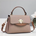 Sac cabas bicolore en tissu tissé beige et marron avec bandoulière amovible - Kaki