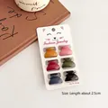 Set of 6 Morandi color mini hair claws in polished resin finish with 2.5cm size markers - Mini Hair Clip Set (012#) / Set of 6