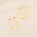 Close-up of gold geometric irregular U-shaped metal earrings with smooth polished finish - Smooth Geometric U-Shape Style(5#)