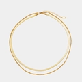 Collana a doppio strato in acciaio inossidabile dorato con catena serpente e a corda - Doppio Strato / Oro