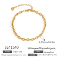 Gold-plated stainless steel chain bracelet, 17+5cm length, waterproof and hypoallergenic - Gold Curb Bracelet (SL41540)