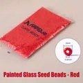 Vibrant red 2mm glass seed beads in bulk packaging for DIY jewelry making and embroidery - Red 2mm