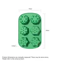Green 6-cavity snowflake silicone baking mold with dimensions 28x18x3.5 cm - YH307 6-Cavity Snowflake Mold / Green
