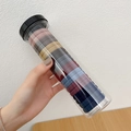 Jar of 20 seamless elastic hair ties in assorted Morandi colors for women - Korean Style Colors 20Pcs (Jar Pack)