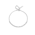 Elegant S925 sterling silver bracelet with sparkling zircon stones in a minimalist design - Platinum