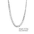Dettaglio della collana Figaro argento con dimensioni 600x6mm e peso di 27,23g - 600*6mm / Color Acciaio